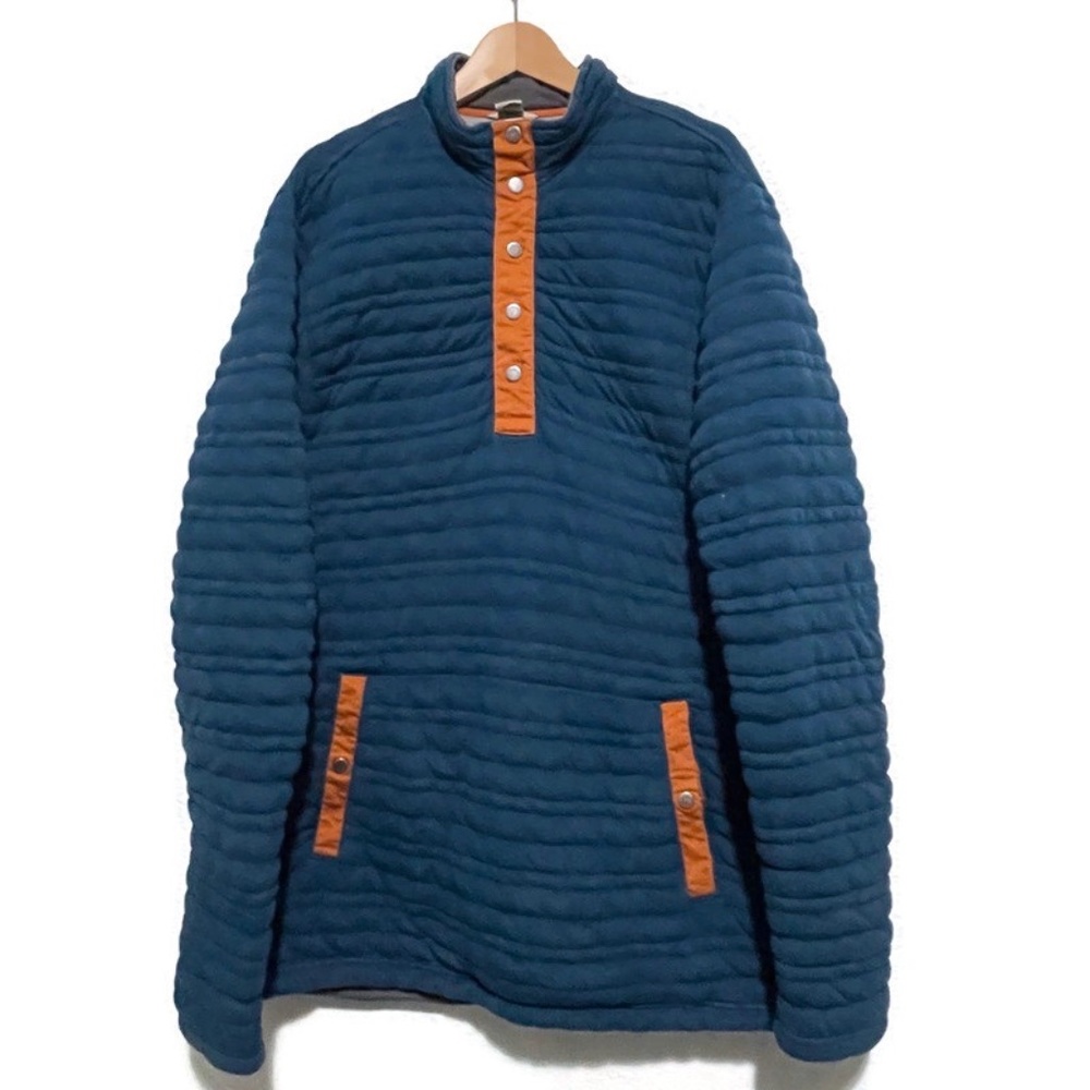 Duluth Trading  Flintlock Blue Orange Full Snap Quilted Jacket Mens L (TALL)